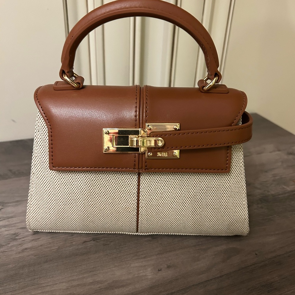 JW PEI Tan and Cream Mini Bag with Gold Hardware
